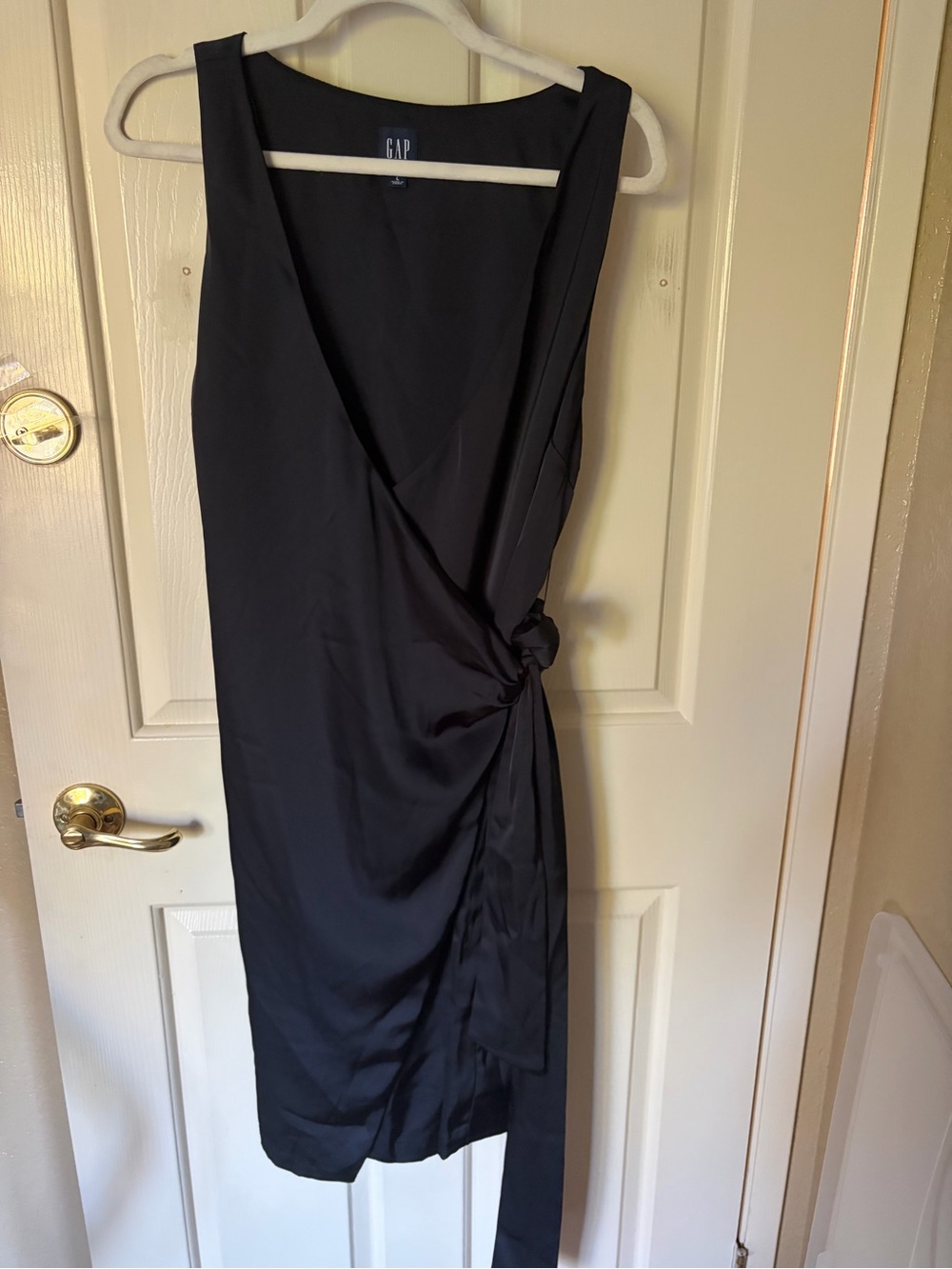 GAP Black Wrap Dress with Side Knot